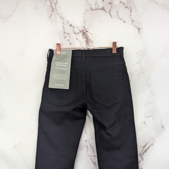 Everlane Skinny Jeans 27 X 29 Black The Mid Rise Crop Stretch Denim - Picture 7 of 10